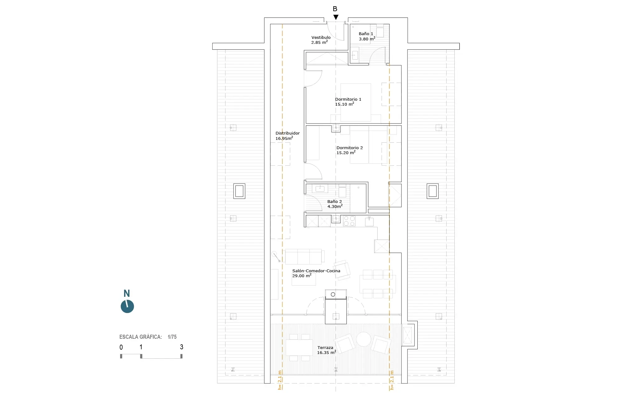 Plano vivienda 1.1.3.B