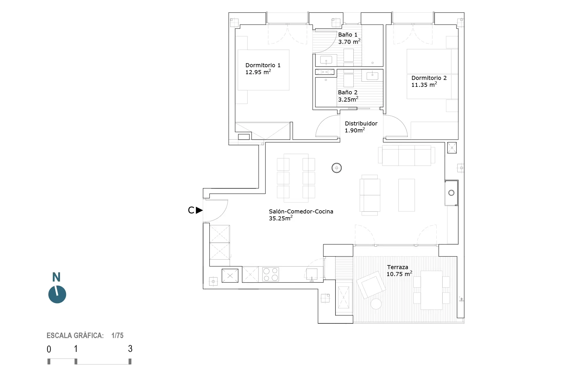 Plano vivienda 1.1.3.C