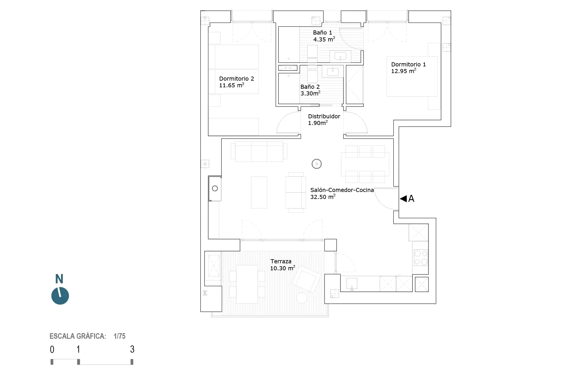 Plano vivienda 1.2.2.A