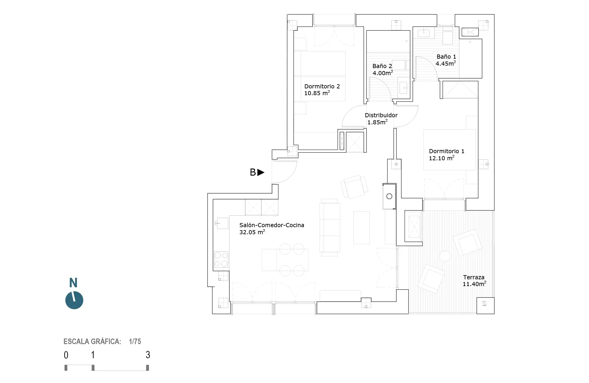 Plano vivienda 1.2.2.B